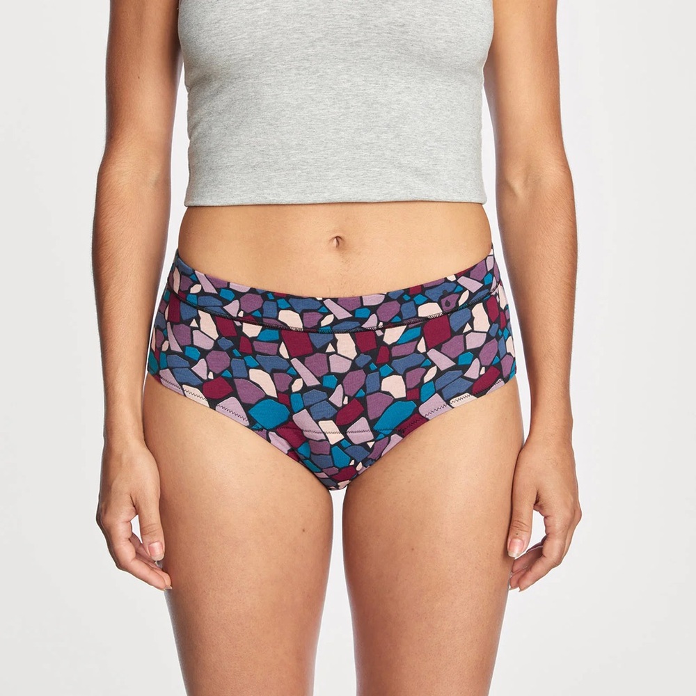 Thinx Mosaic Period Briefs in Bold Orange